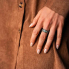 Montana Silversmiths Women's Boot Stitch Turquoise Open Ring RG6604