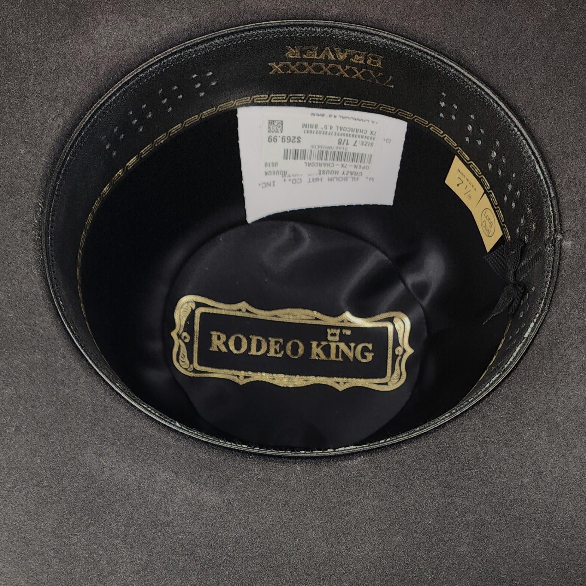 Rodeo King 7X Charcoal 4 1/2" Felt Hat - Crazy House Western Wear