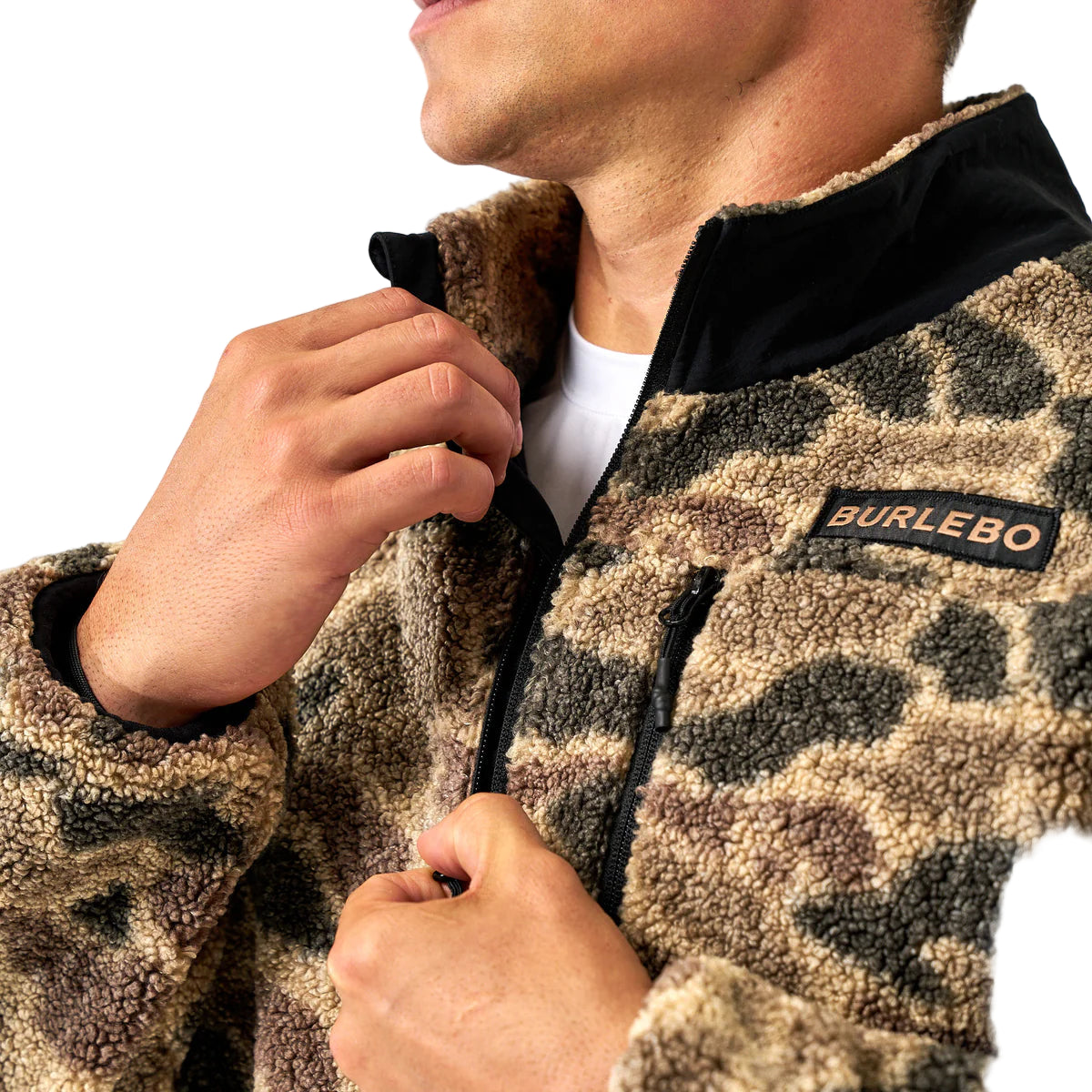 Men's Burlebo Sherpa Rocky Mountain Camo Quarter Zip
