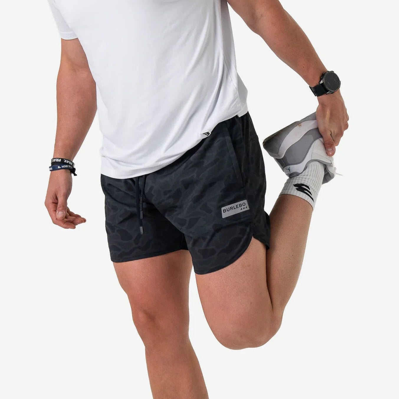 Burlebo Men's Black Camo Training Shorts MTS-BLKC