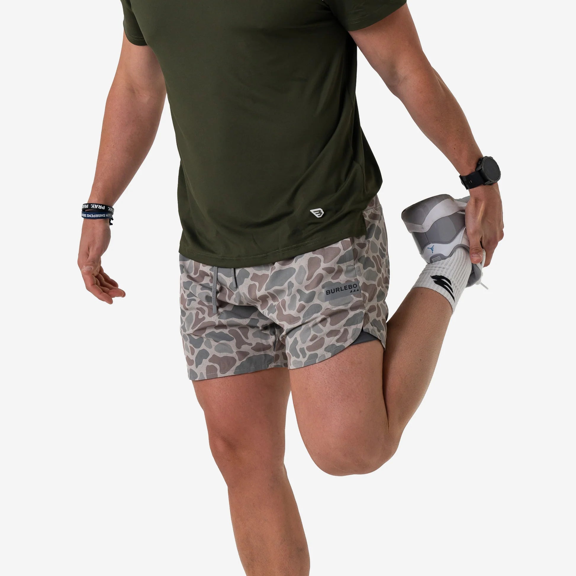 Burlebo Men's Classic Deer Camo Training Shorts MTS-CDC