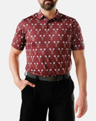 Men's Waggle Burgundy Rack Star Men's Polo