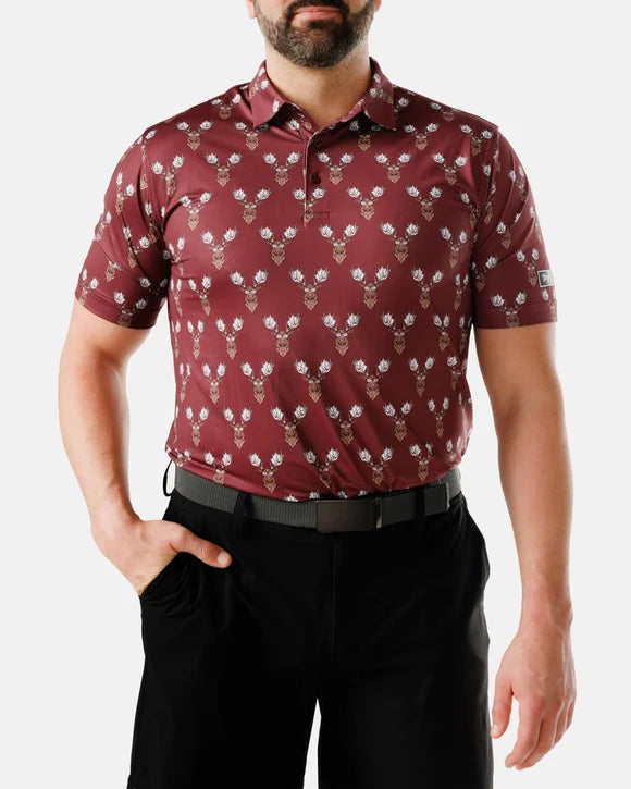 Men's Waggle Burgundy Rack Star Men's Polo