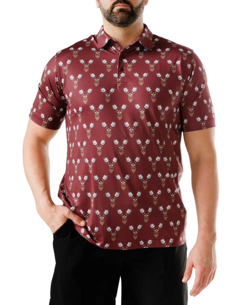 Men's Waggle Burgundy Rack Star Men's Polo