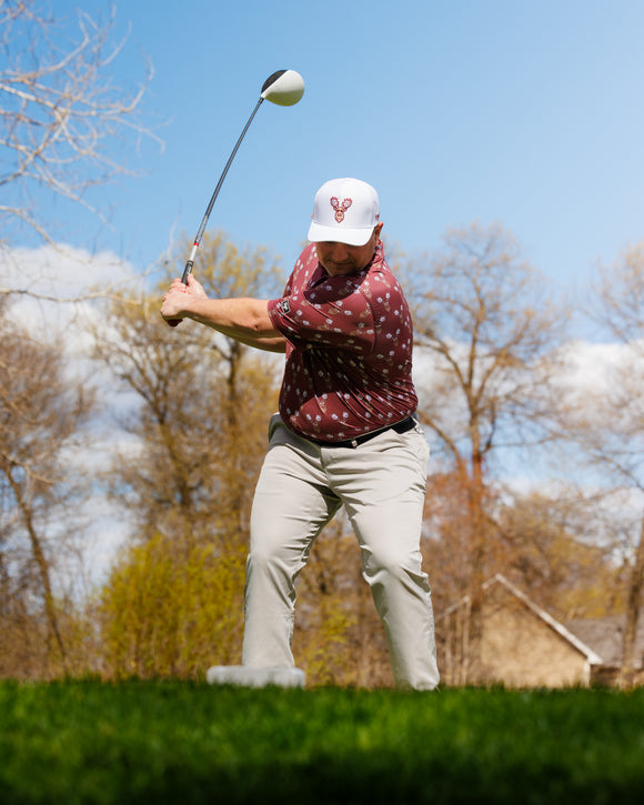 Men's Waggle Burgundy Rack Star Men's Polo