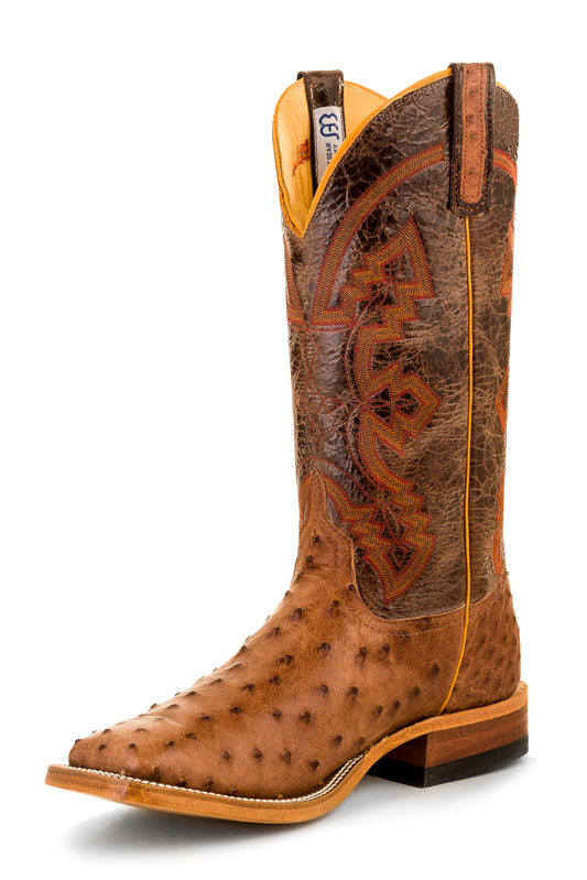 Anderson Bean Rust Brown Full Quill Ostrich with Chocolate Volcano Top - Crazy House Western Wear