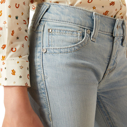 Girl's Ariat Zoe Fawn Light Denim Trouser Jeans 10060982 - Crazy House Western Wear