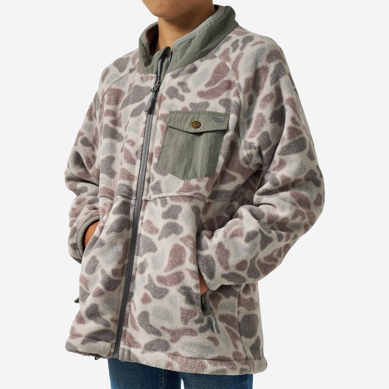 Burlebo Boy's Classic Deer Camo Microfleece Y-MICFZJ-CDC
