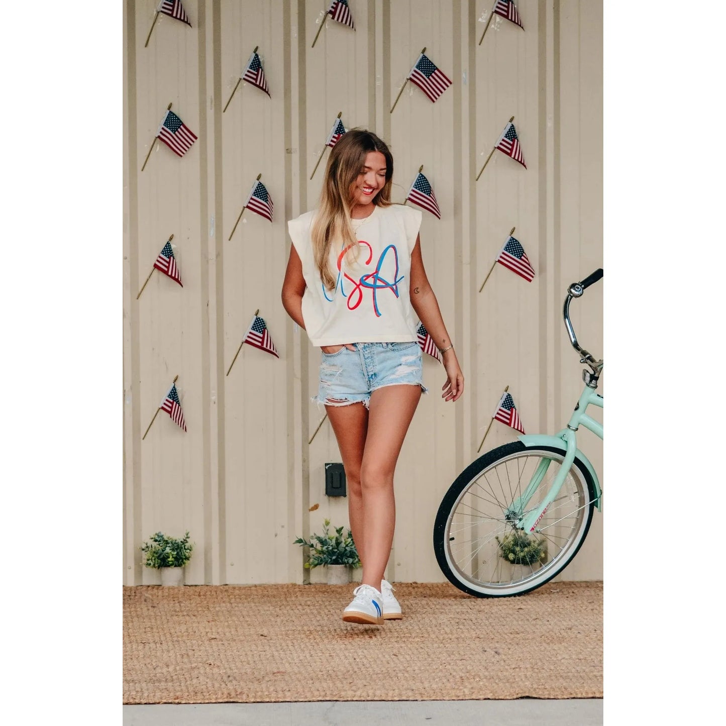 Women's USA Muscle Tee - Crazy House Western Wear