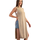 Women's ee:some Side Button Sleeveless Open Longline Sweater SH15117 - Crazy House Western Wear