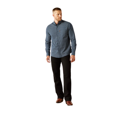 Men's Ariat Marin Modern Fit Navy Shirt 10054854 - Crazy House Western Wear
