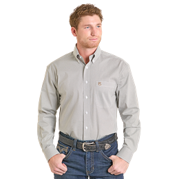 Men's Panhandle Micro Print Diamond Long Sleeve Button Shirt SMB2S07412