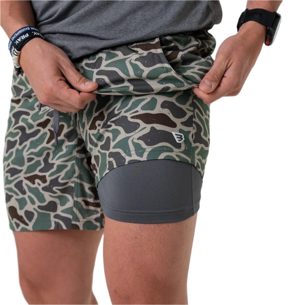 Men's Burlebo Athletic Short - Retro Duck Camo - Grey Liner AS-RDC