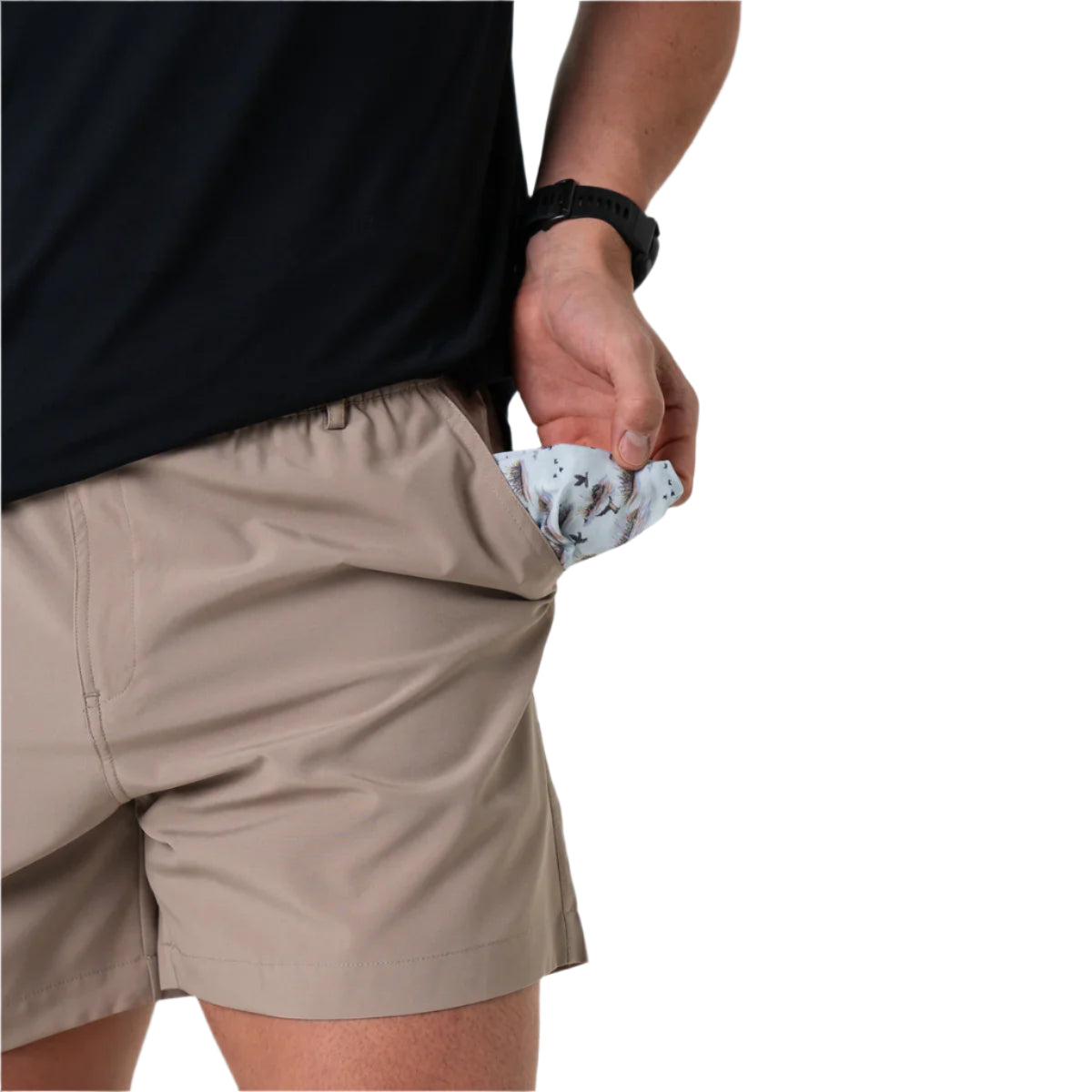 Men's Burlebo Everyday Short - Cobblestone Khaki - Duck Hunt Pocket ES-CK-DKH