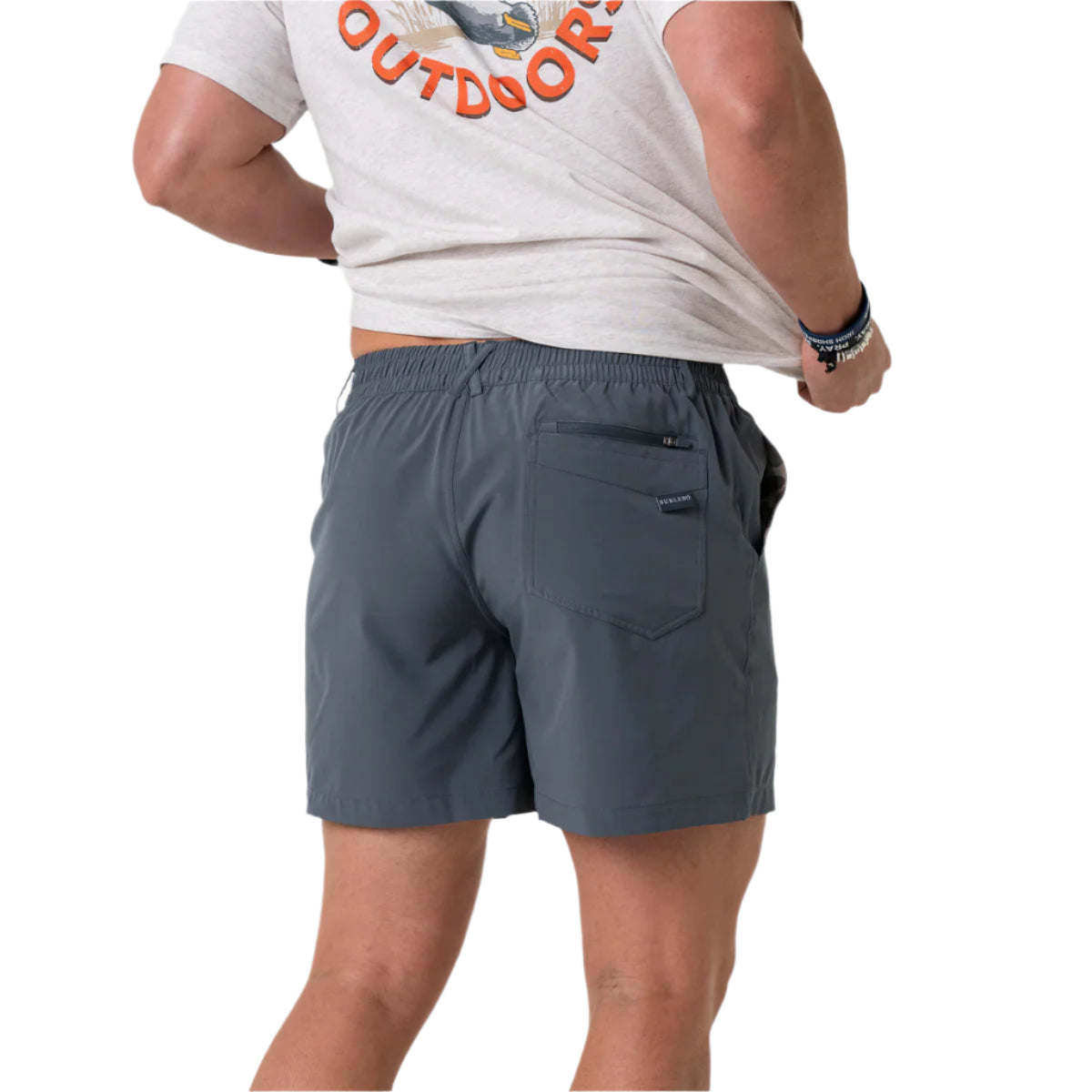 Men's Burlebo Everyday Short - River Rock Grey - Classic Deer Camo Pocket ES-RRG-CDC
