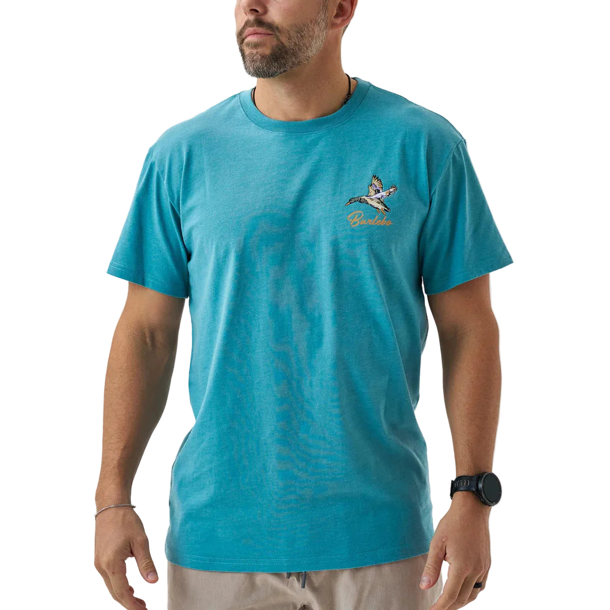 Men's Burlebo Cyan Pintail Triangle Duck Short Sleeve T-shirt SST-PTRI-CYN
