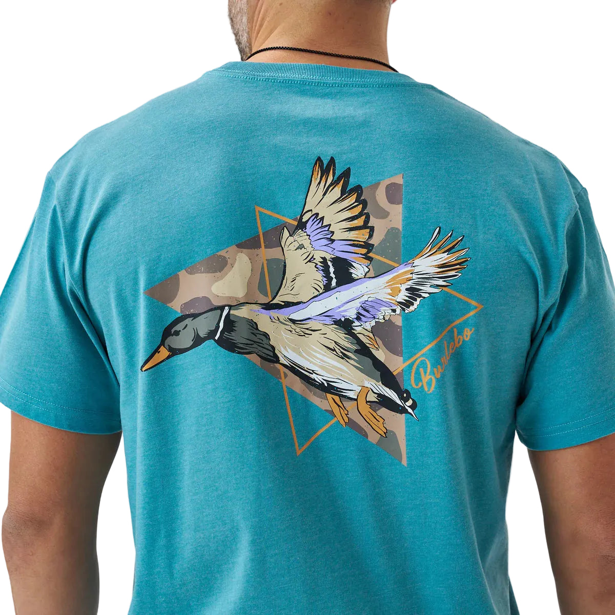 Men's Burlebo Cyan Pintail Triangle Duck Short Sleeve T-shirt SST-PTRI-CYN
