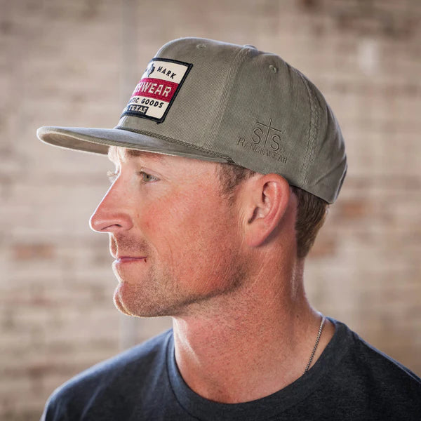 Men's STS Ranchwear Flat Bill Olive Cap STS25008
