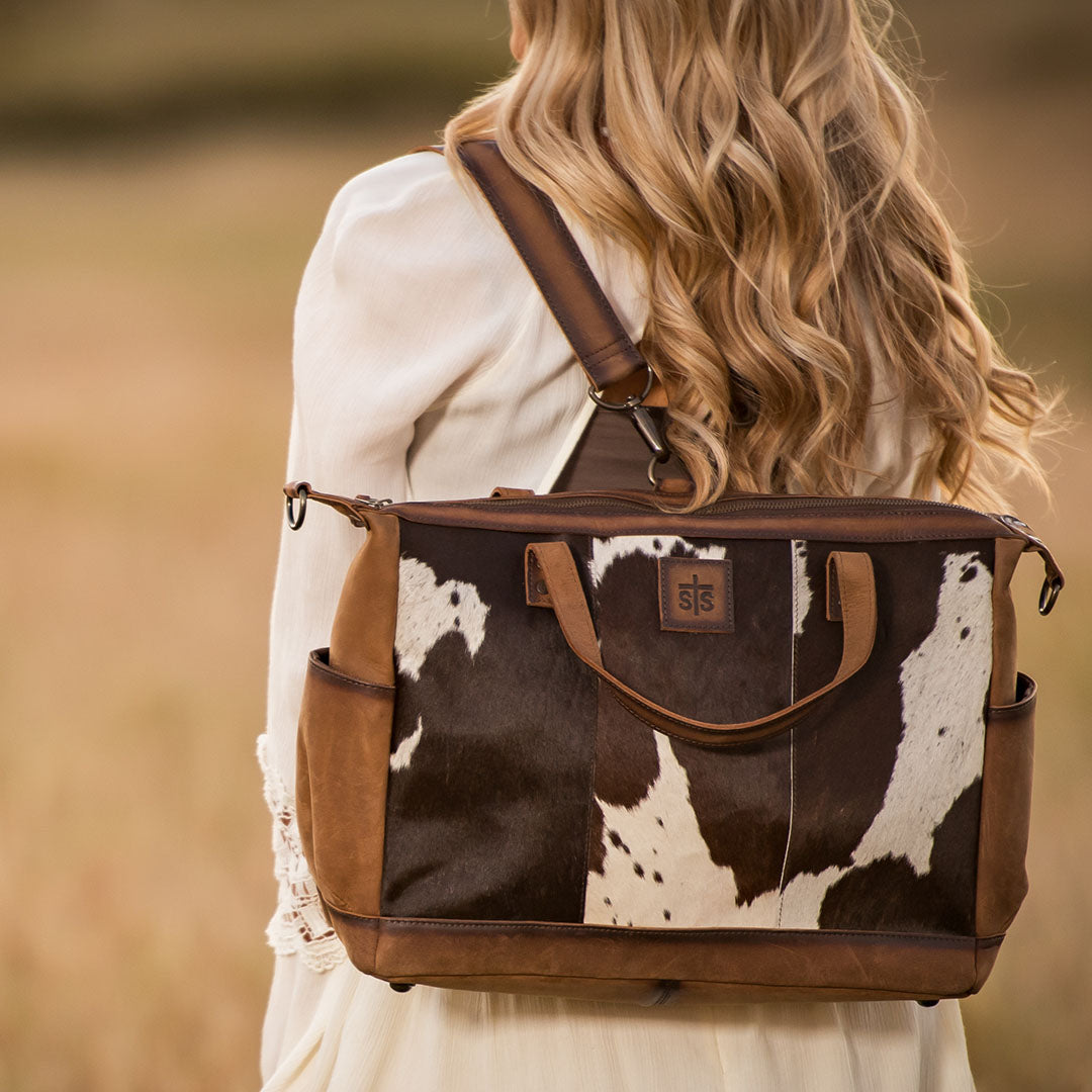 STS Cowhide Diaper Bag - Crazy House Western Wear