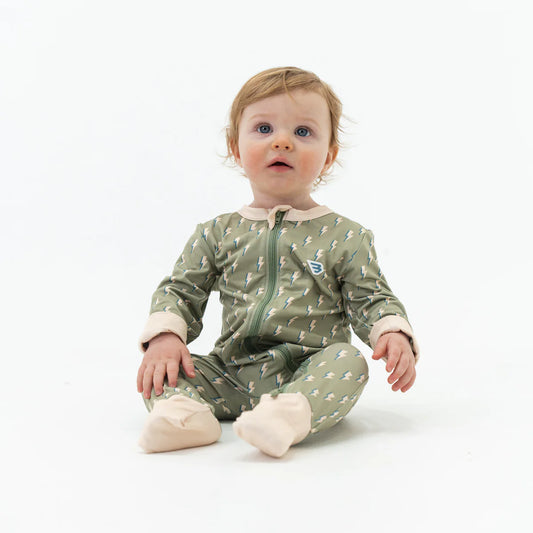 Boy's Burlebo Baby Zip Up - Sage Lightning BZU-SL