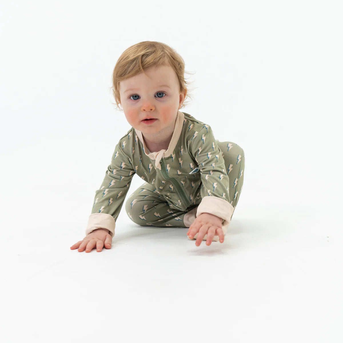 Boy's Burlebo Baby Zip Up - Sage Lightning BZU-SL