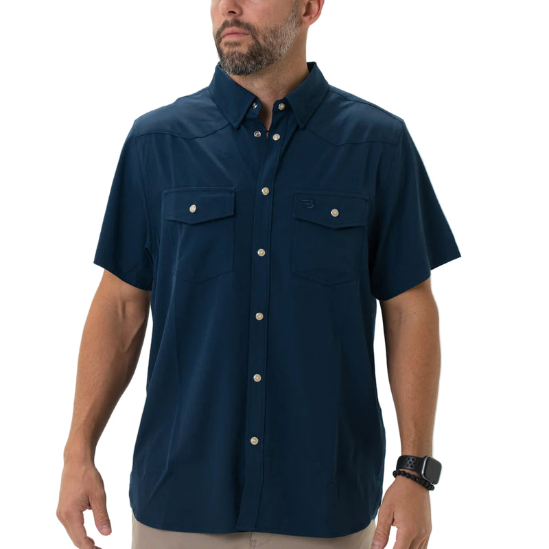 Men's Burlebo Performance Western Shirt - Navy PWS-NVY