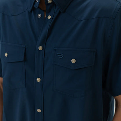 Men's Burlebo Performance Western Shirt - Navy PWS-NVY