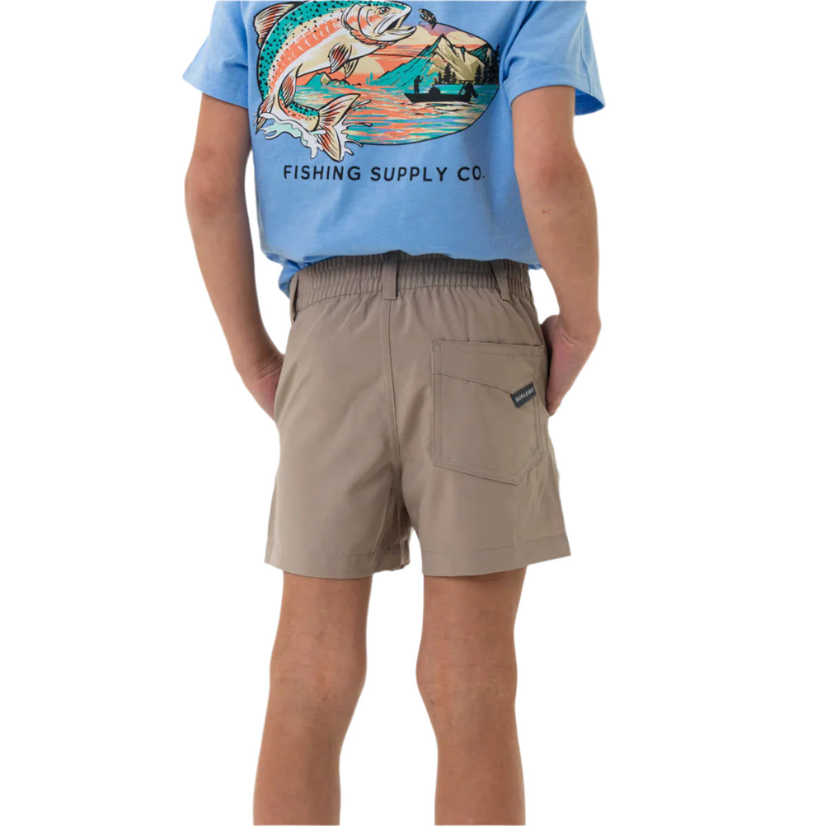 Boy's Burlebo Everyday Short - Cobblestone Khaki - Duck Hunt Pocket Y-ES-CK-DKH