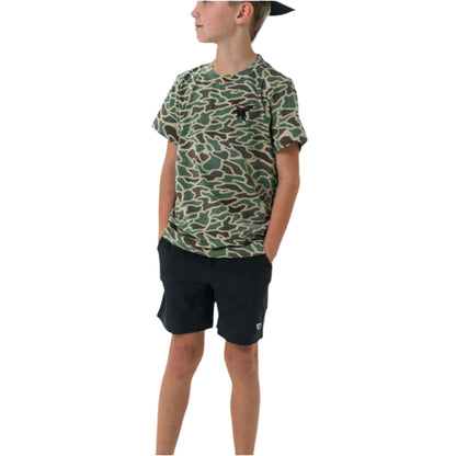 Boy's Burlebo Athletic Short - Heather Black - Retro Duck Camo Y-AS-HB-RDC - Crazy House Western Wear