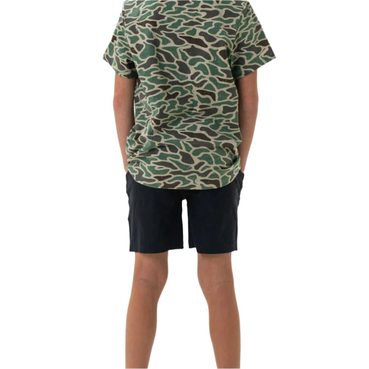 Boy's Burlebo Athletic Short - Heather Black - Retro Duck Camo Y-AS-HB-RDC
