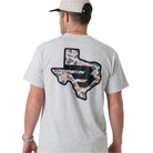 Men's Burlebo Texas Camo Flying B Logo - Heather Ash Grey TXCFB-SS-AG - Crazy House Western Wear