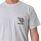 Men's Burlebo Flying B Deer Camo Logo - Heather Ash Grey FBCDC-SS-AG - Crazy House Western Wear