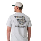 Men's Burlebo Flying B Deer Camo Logo - Heather Ash Grey FBCDC-SS-AG - Crazy House Western Wear