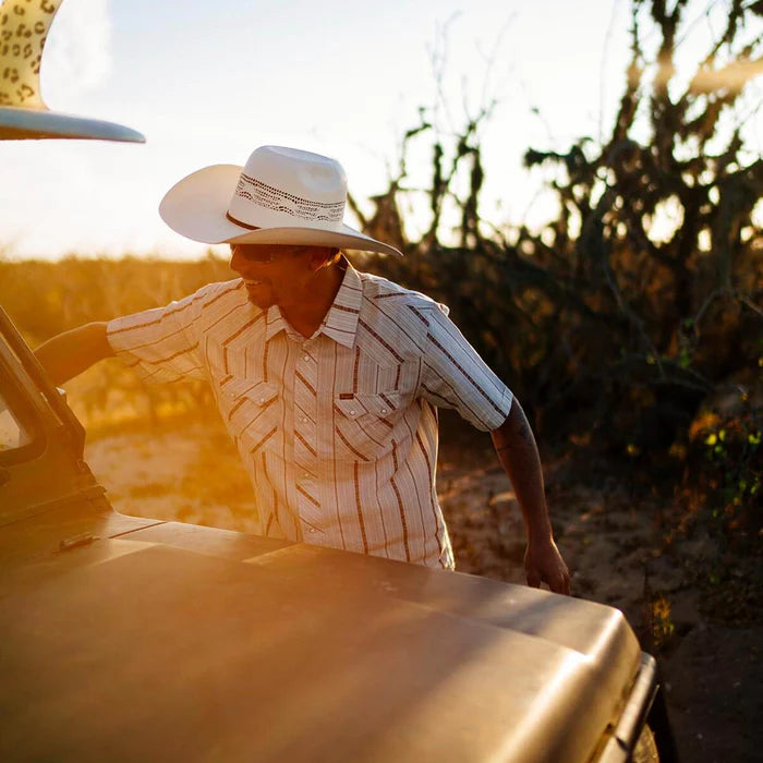 Men's Seager Sawtoof Short Sleeve Azteca Tile Shirt MSSP26SAWTWHT