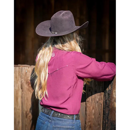 Women's SanJac Maroon Long Sleeve Performance Shirt 
