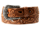 
Angel Ranch Women's Light Brown Tooled Belt 
