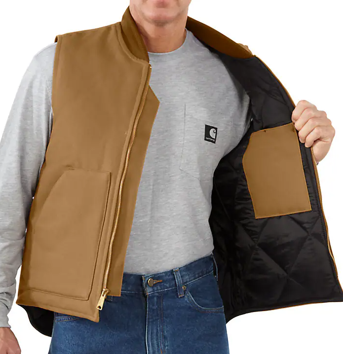 Carhartt Men's Brown Iconic V01 Firm Duck Vest 106676-BRN