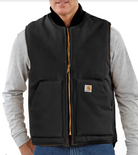 Carhartt Men's Black Iconic V01 Firm Duck Vest 106676-BLK