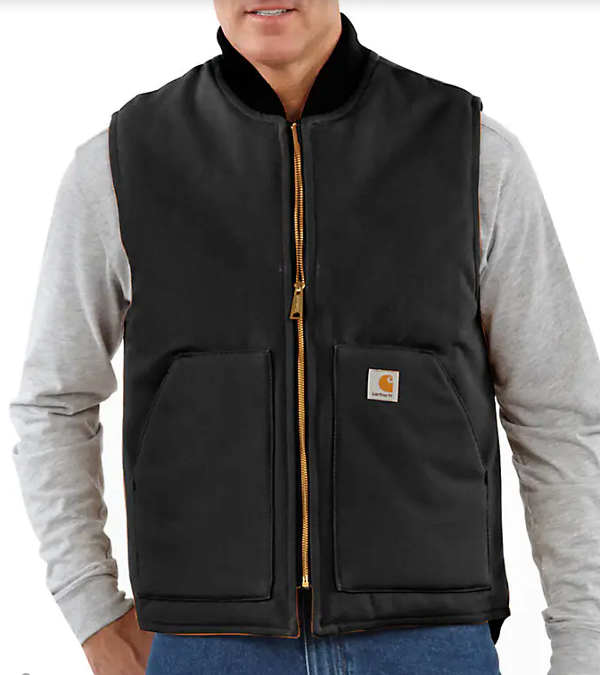 Carhartt Men's Black Iconic V01 Firm Duck Vest 106676-BLK