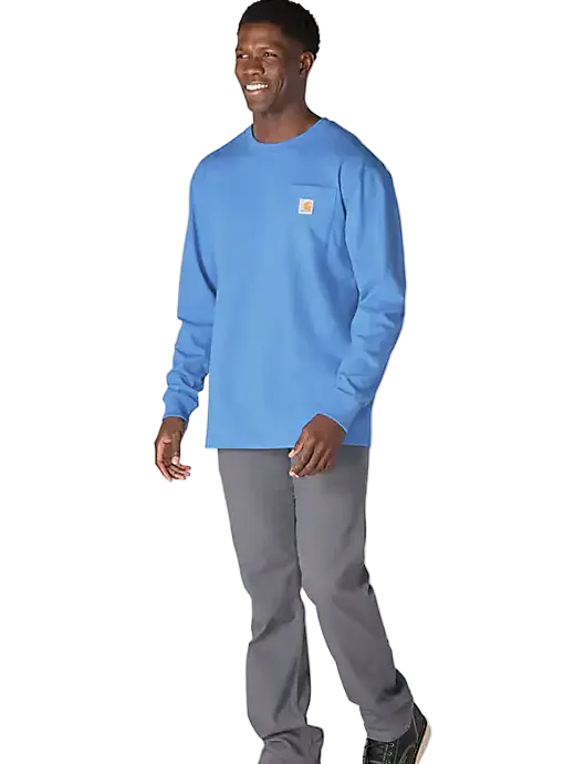 Carhartt Men's Blue Heather Dearborn Long Sleeve T-shirt K126-HX6