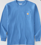 Carhartt Men's Blue Heather Dearborn Long Sleeve T-shirt K126-HX6