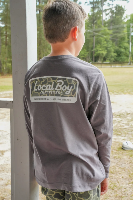 Local Boy Youth Cedar Brush Camo Mark Long Sleeve Heather Performance Shirt L0400009-CDR