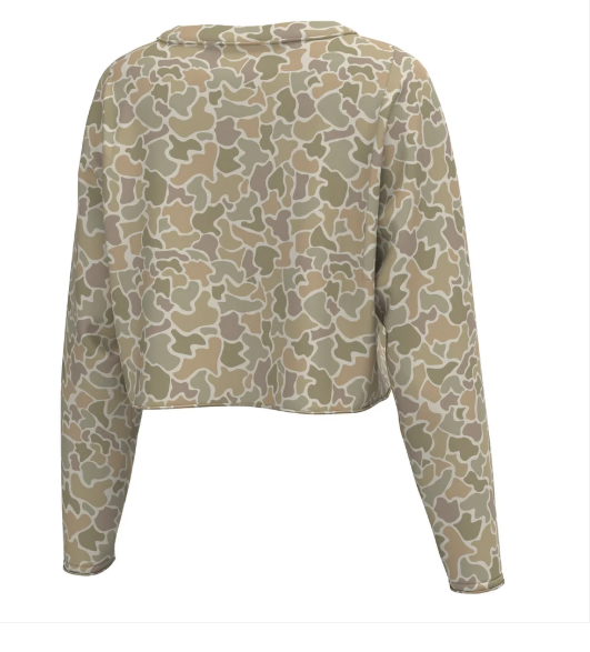 Local Girl Youth Forest Camo Desert Boxy Crop Long Sleeve T-shirt L5012000-FCD