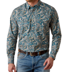 Ariat Men's Blue Multi Paisley Print Cedric Classic Fit Snap Shirt 10079534