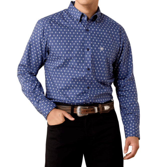 Ariat Men's Oceanna Southwest Geo Print Nikolas Fitted Shirt 10079259