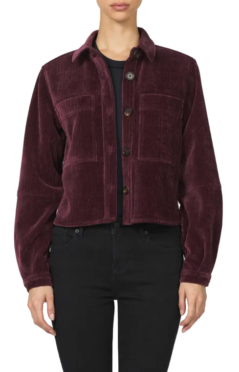 Dear John Women's Fig Cropped Gina Long Sleeve Jacket 