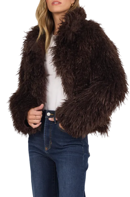 Dear John Women's Shaved Chocolate Bardot Fur Coat