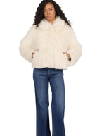 Dear John Women's White Bardot Fur Jacket 