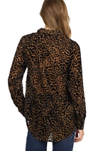 Dear John Women's Noir Panthera Lolita Long Sleeve Button Up Shirt 