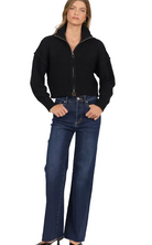 Dear John Black Chalet Cropped Sweater Jacket 
